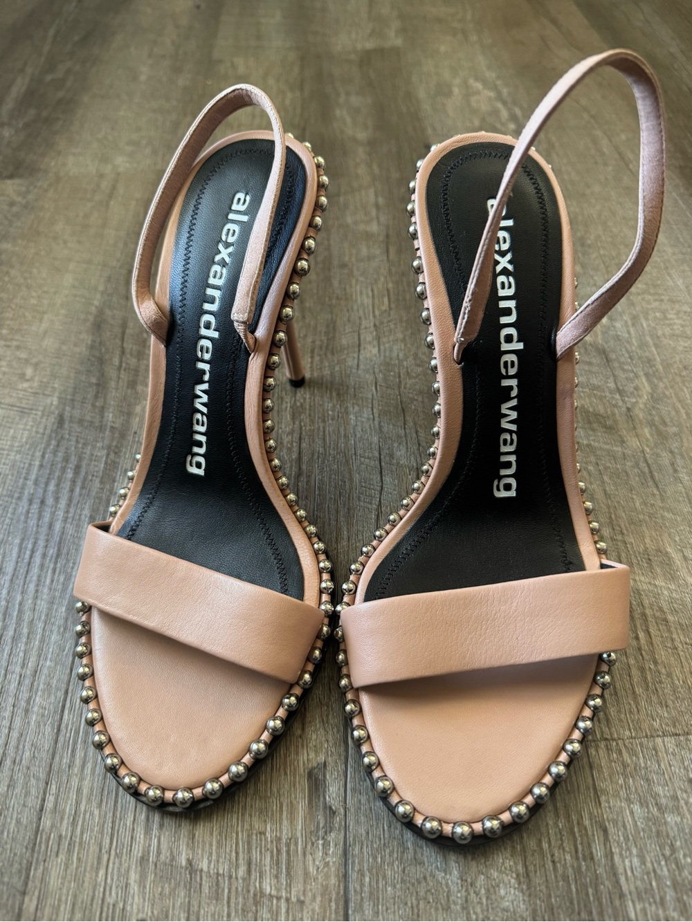 Alexander Wang Nude Pink Studded Slingback Heels